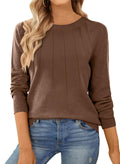 SHEWIN Womens Sweaters Casual Crewneck Long Sleeve Shirts Loose Lightweight Knit Pullover Sweater Fall Clothes for Women 2024US 4-6(S)Coffee